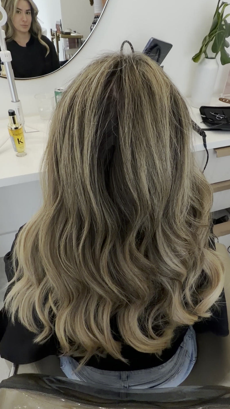 Long bronde waves with extensions, finished at LAHH Salon