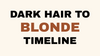 Dark hair to blonde transformation timeline at lahh salon, Bay Harbor Islands FL.