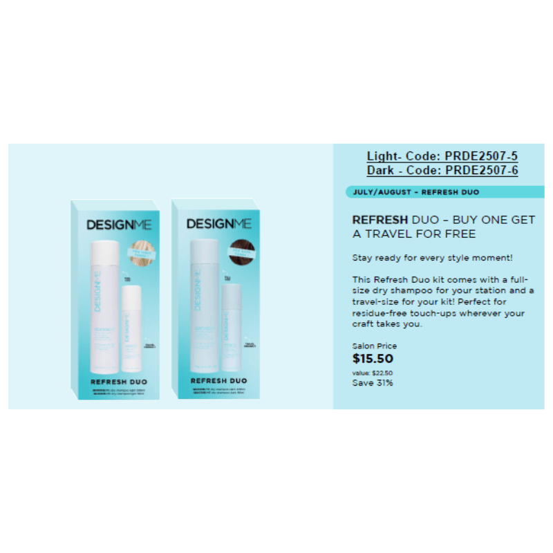 Design.Me Quickie.Me Dry Shampoo by Design.Me | LAHH Salon, Bay Harbor Islands, FL