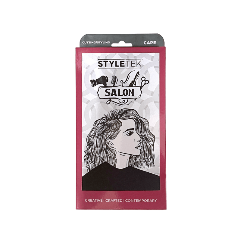 Styletek Solid Black Smooth Cutting Cape 45x60 by Styletek | LAHH Salon, Bay Harbor Islands, FL