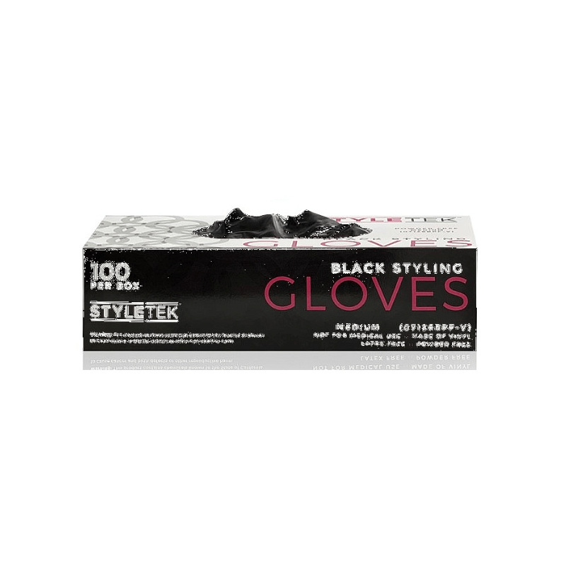 Styletek Black Powder Free Gloves 100ct by Styletek | LAHH Salon, Bay Harbor Islands, FL