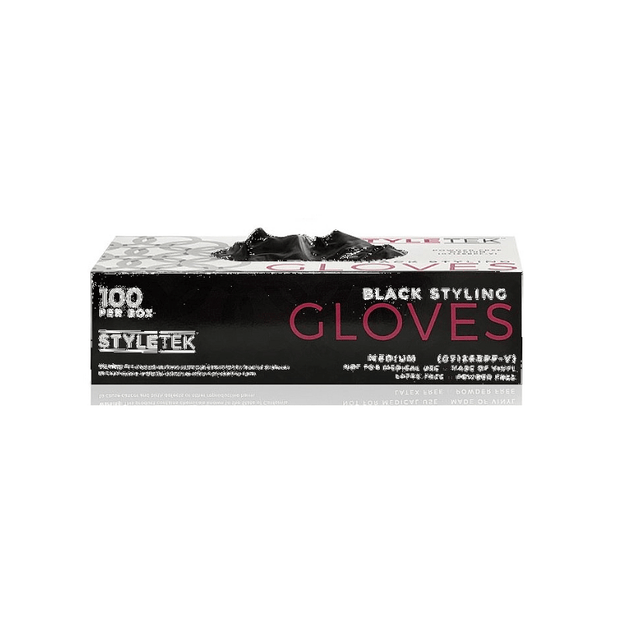Styletek Black Powder Free Gloves 100ct by Styletek | LAHH Salon, Bay Harbor Islands, FL