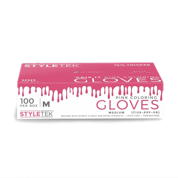 Styletek Pink Powder Free Gloves 100pk by Styletek | LAHH Salon, Bay Harbor Islands, FL