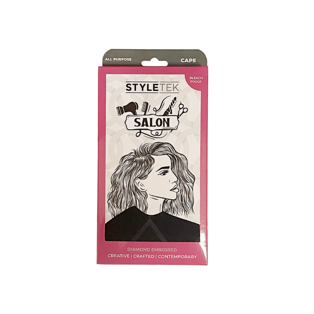 Styletek Embossed Black All-Purpose Cape 45x60 by Styletek | LAHH Salon, Bay Harbor Islands, FL